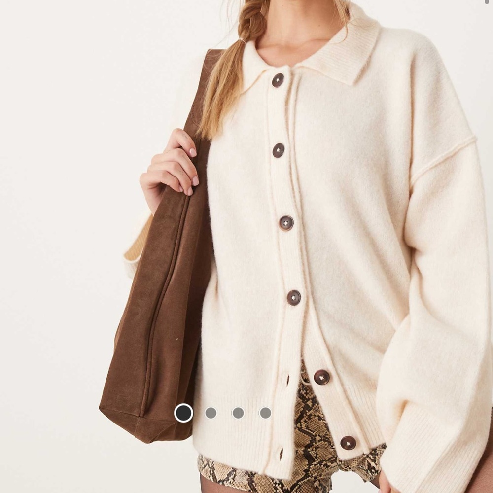 ASOS Small Cream Button-Up Cardigan